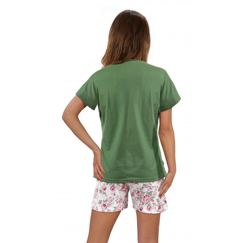 Piżama damska 2508/11 Sesto Senso zielony róże 