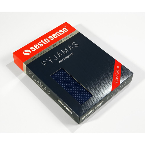 Bawełniana piżama męska, rozpinana Sesto Senso - kotwiczki jeans 