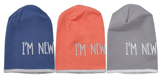 "Im New" Czapka Koala-koralowy