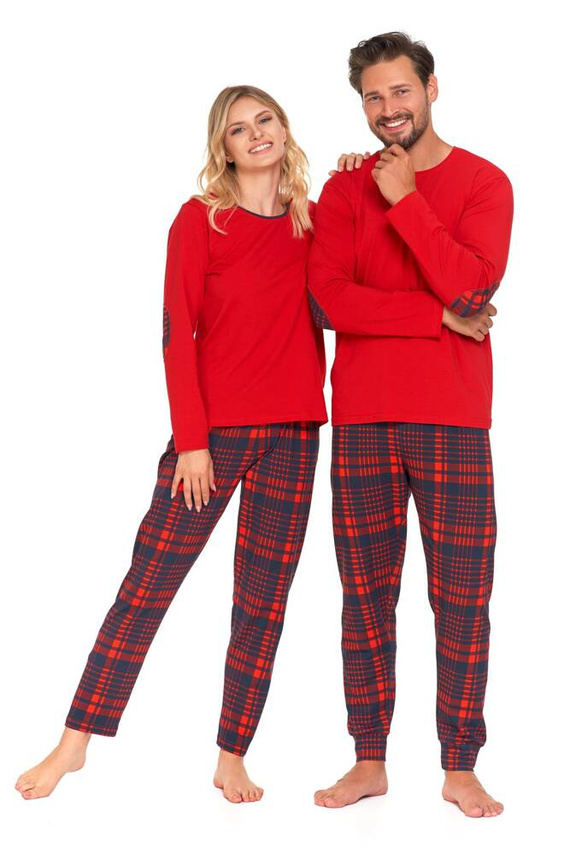 Piżama damska z długim rękawem PDD5100-007 Moraj - czerwony