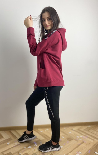 Komplet dresowy 496 Just Forex - bordowy