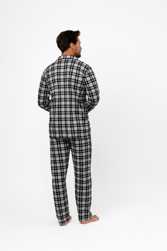 Klark – męska piżama bawełniana, koszula i długie spodnie talian Fashion 