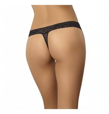 Stringi damskie z koronką Leo Teyli - czarne