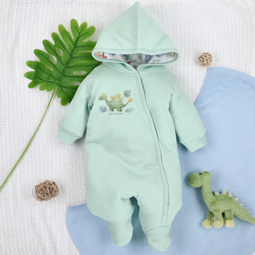 Kombinezon niemowlęcy Dino Explorer Nini – ocieplany, bawełna organiczna, polska produkcja