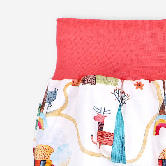 Półśpiochy z bawełny organicznej Kolorowy Las Nini druk