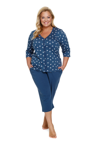 Piżama Damska Plus Size rozpinana 7265 Doctor Nap - deep blue