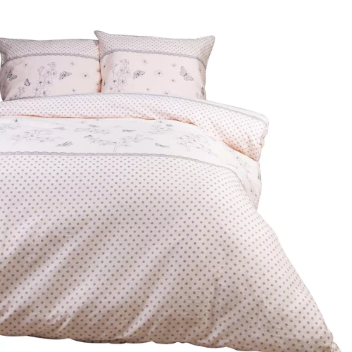 Pościel flanelowa kwiaty 31503/1 Darymex pudrowy róż 