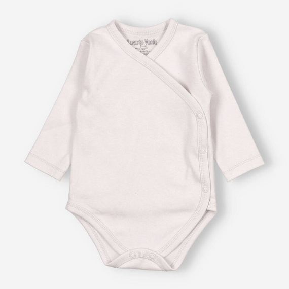 Komplet niemowlęcy z bawełny premium gładki Lagarto Verde - ecru