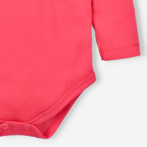 Body z bawełny organicznej Kolorowy Las Nini malinowy 