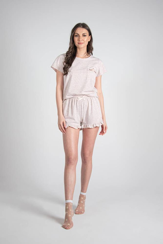 Piżama Damska 678 Mariposa II Forex - beżowy melange