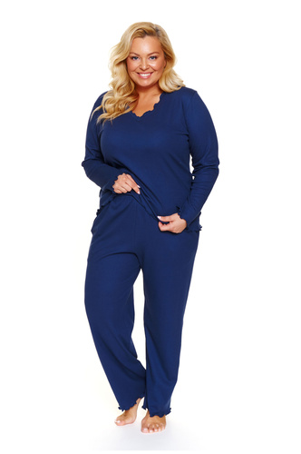 Doctor Nap 7326 – Piżama plus size 100% bawełna | Długi rękaw, luźne spodnie - cosmos