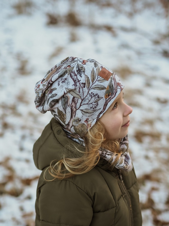 Ornithology czapka dziecięca+ komin - Makaszka