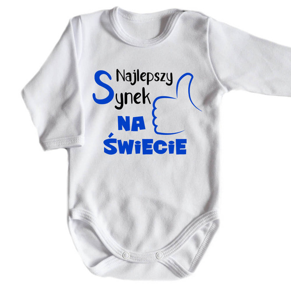"Najlepszy SYNEK na świecie" body długi rękaw Moocha biały 