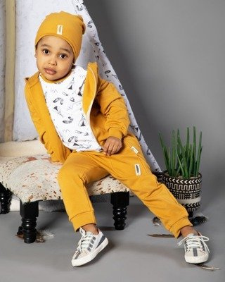 167271 Bluza dresowa z kapturem "Indian" Nicol - musztarda