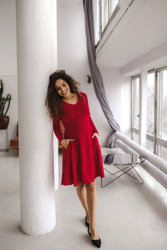 Sukienka do karmienia Mama Milk&Love karminowa czerwień