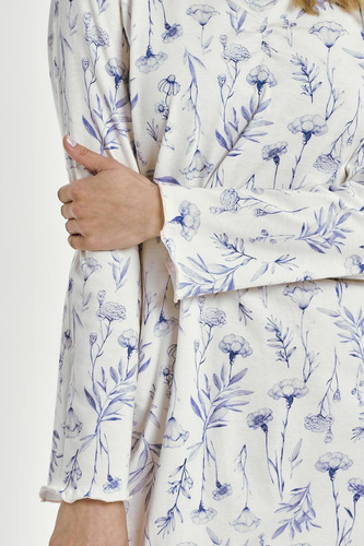 Taro Caroline 3455 – koszula nocna z bawełny, długi rękaw, klasyczny fason