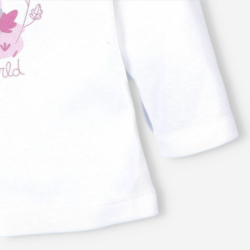 Bluzka z bawełny organicznej Wesoła Panda Nini ecru