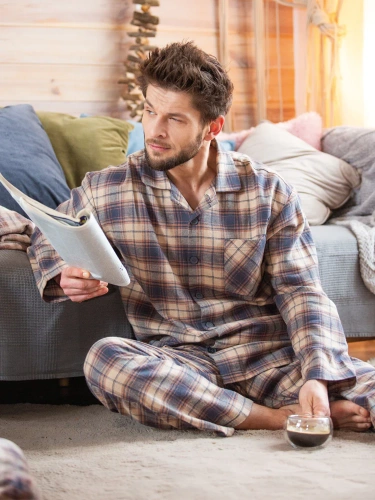 Piżama Męska MNS 402 Key brązowy