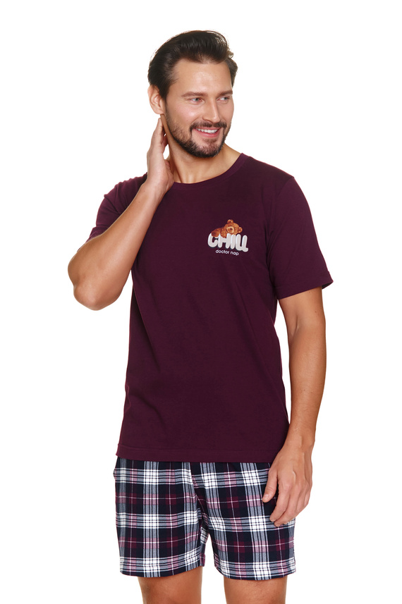 PMB.7201 Piżama Męska Doctor Nap - burgundy