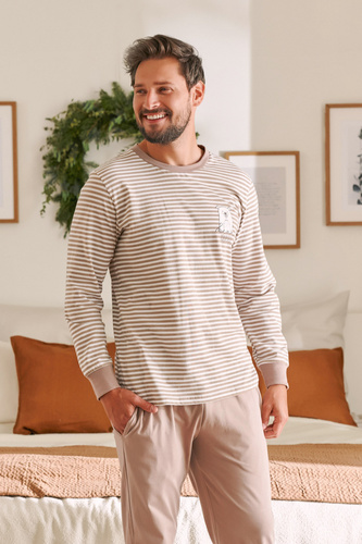 PMB.4530 "Bear" Piżama Męska Doctor Nap - beige