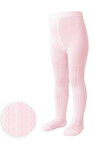 art.071 Warkocz Rajstopy Dziewczęce Steven - jasny róż