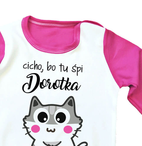 Piżama dziecięca z imieniem "Cicho bo tu śpię" Moocha 