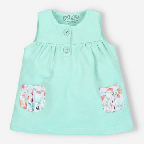 Sukienka z bawełny organicznej Bicycle Nini turkusowy