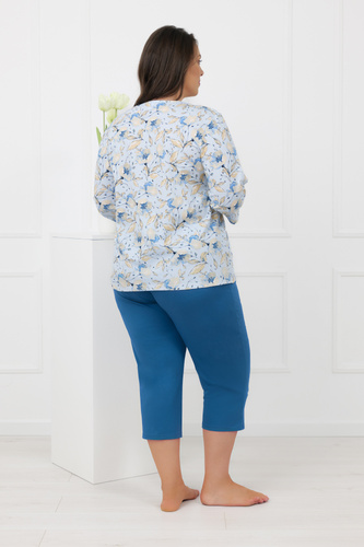 Bawełniana piżama damska CELOZJA Italian Fashion rękaw 3/4 spodnie 3/4