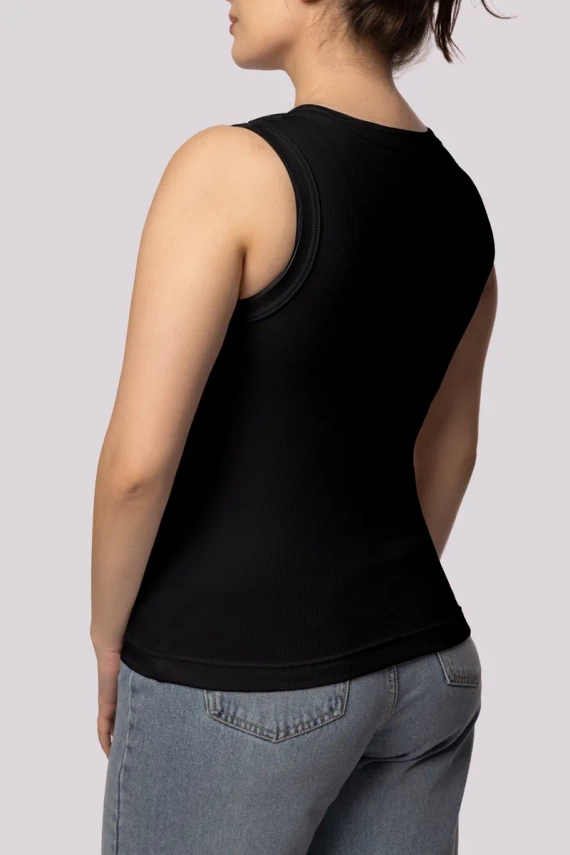 Koszulka damska bez rękawków Tank top ribben Mona czarny