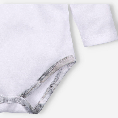 Body dla dziewczynki z bawełny organicznej Butterflies Nini biały