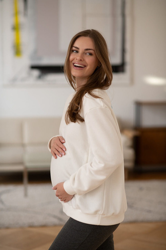 Bluza do karmienia Milk It Easy! Milk&Love śmietankowa z printem