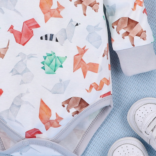 Body z bawełny organicznej Fun Origami Nini 