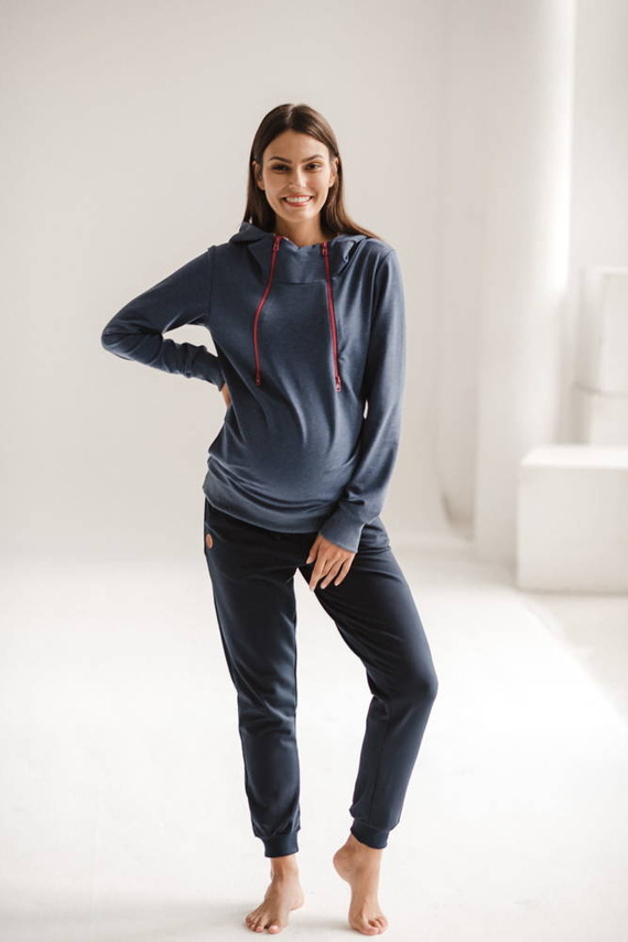 Dresowe spodnie ciążowe Milk&Love granatowy