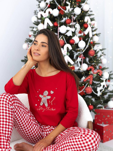 Piżama damska Christmas Cookie Sensis - czerwony