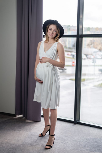 Zwiewna sukienka ciążowa 120 MIRACLE-wzór