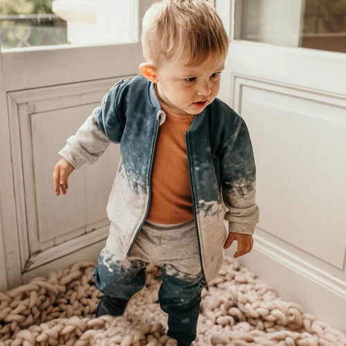 Spodnie niemowlęce dresowe Jump Eevi - szary/niebieski