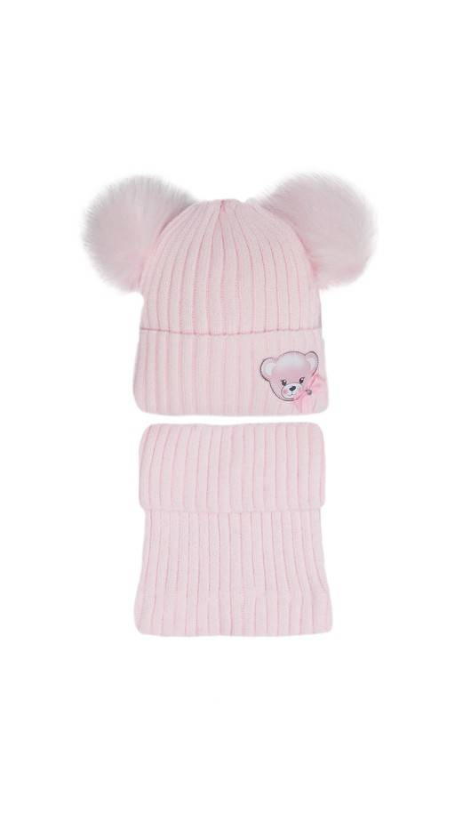 Czapka + golf dla dziewczynki 46-456 AJS mix kolor