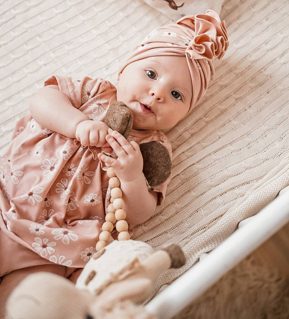 Czapka Turban dla dziewczynki Daisy Eevi - jasny róż