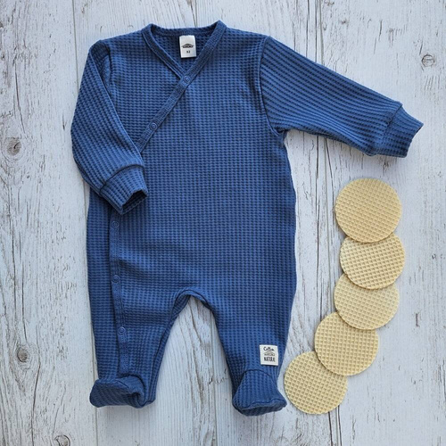 Pajacyk niemowlęcy "Natural Waffel" Makoma denim