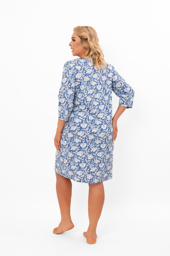 Koszula nocna Bisali – bawełniana, z rękawem ¾ i kwiatowym nadrukiem Italian Fashion