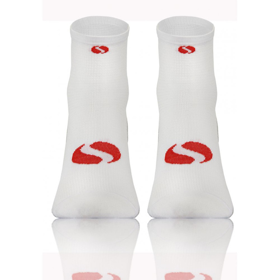SKB01 Sport Socks Skarpety sportowe uniwersalne Sesto Senso biały-czerwony