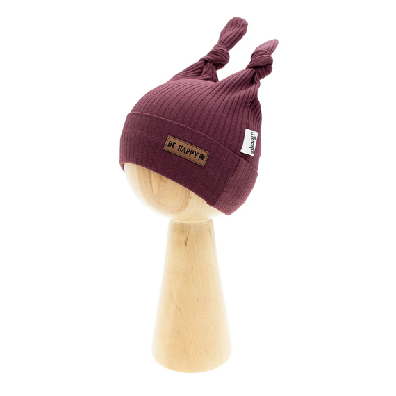 Czapka Nicol Alisa 217054 – burgundowa bawełniana dla niemowląt