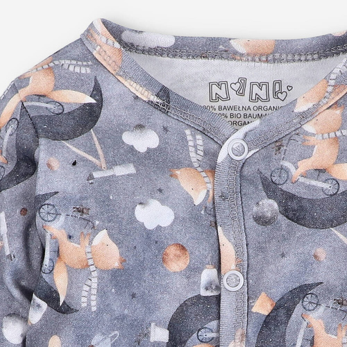 Kaftanik niemowlęcy z bawełny organicznej Space Tour Nini niebieski 
