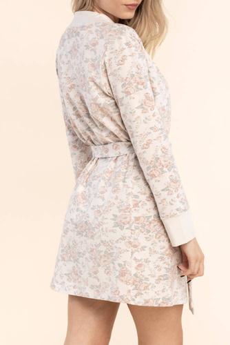 Szlafrok damski 51 Kwiaty Bonamera beżowy