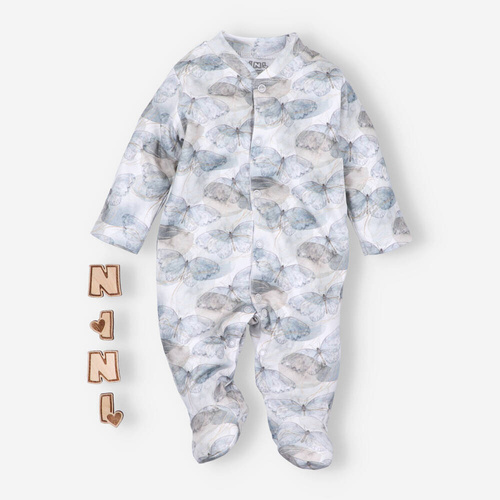 Pajacyk z bawełny organicznej Butterflies Nini druk