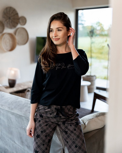 Sensis Piżama damska Reach For The Stars - czarny-brązowy