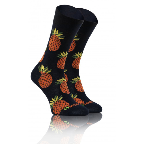 Ananasy Skarpety długie finest cotton dwie różne Sesto Senso granatowy