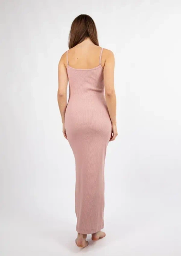 Sukienka bawełniana DK-K-P7 DKaren -  pudrowa