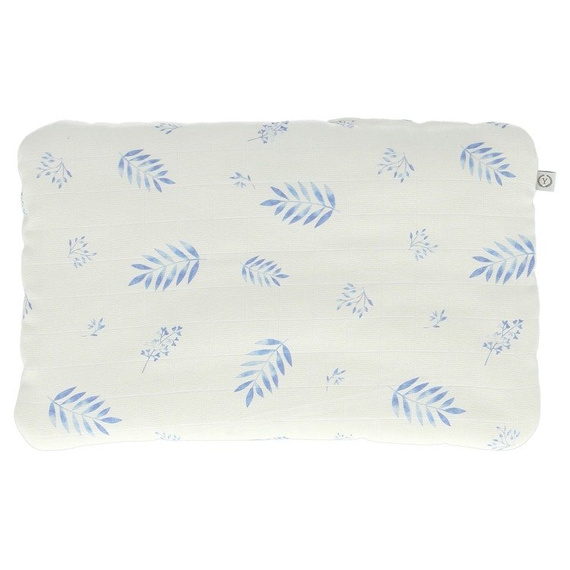 Poduszka muślinowa Blue leaves Yosoy - niebieski