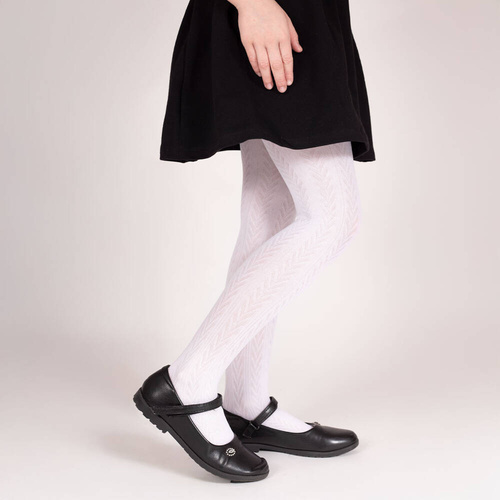 Rajstopy żakardowe W3 141804 Nicol - biały